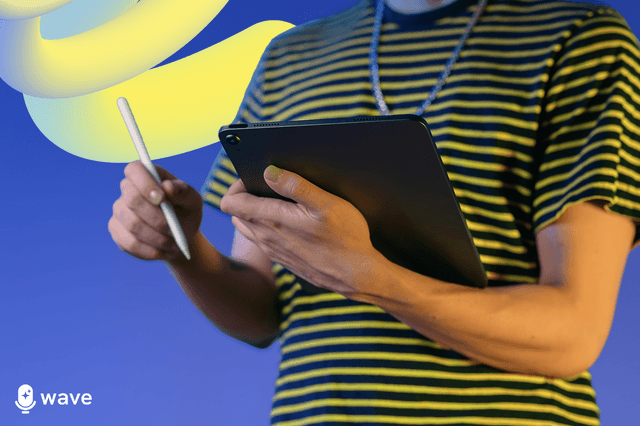 Person taking notes on an iPad