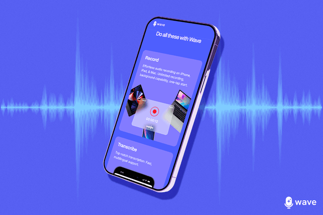 Wave app on an iPhone