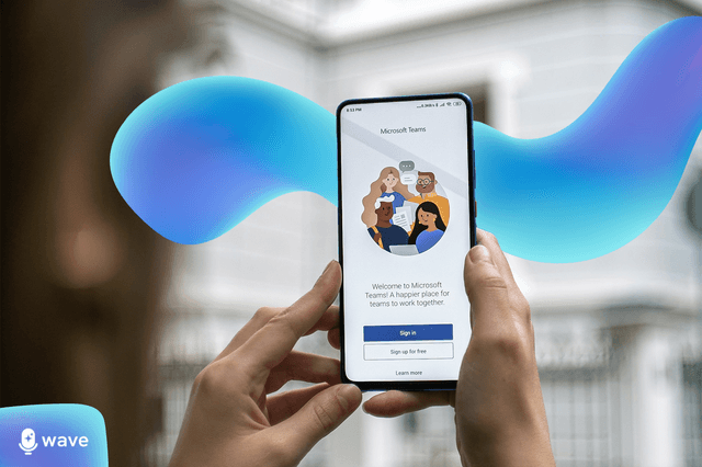 A cell phone running Teams