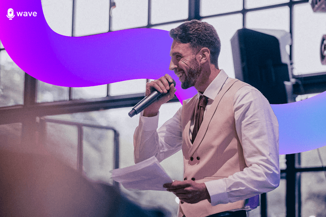 Man giving a best man speech